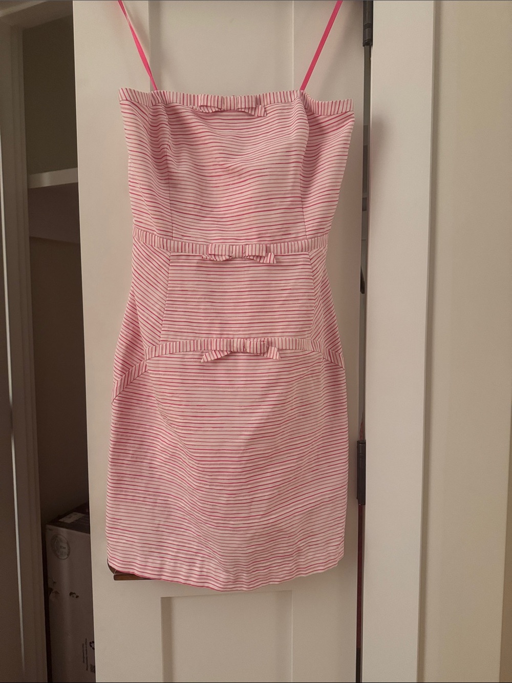Vineyard Vines Pink & White Striped Spaghetti Strap Mini Dress